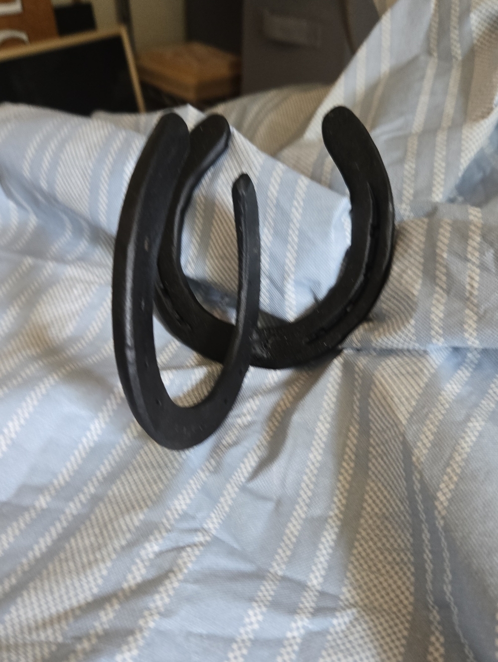 Decorative Black Horseshoe  - Handmade, Flat Black